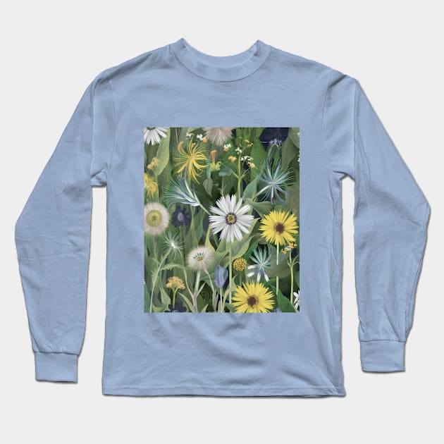 Wildflowers Long Sleeve T-Shirt by Medkas 